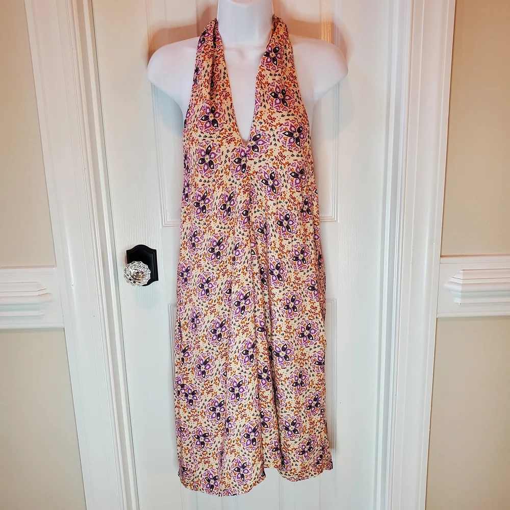 Free People- Multicolor- Halter Backless Dress -Sz. XL - Picture 9 of 9